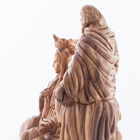 Coronation of Virgin Mary, Carved Wooden Masterpiece 11.5"