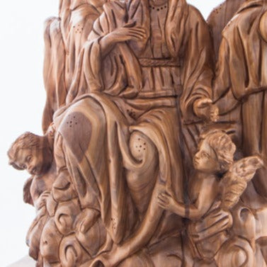 Coronation of Virgin Mary, Carved Wooden Masterpiece 11.5"