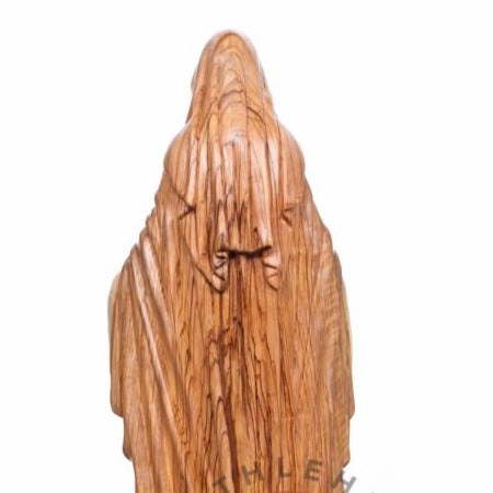 Olive Wood Our Lady of the Grace Statue - Statuettes - Bethlehem Handicrafts