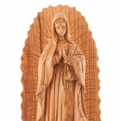 Olive Wood “Our Lady of Guadalupe” Statue - Statuettes - Bethlehem Handicrafts