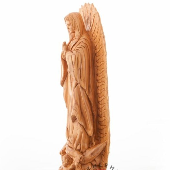 Olive Wood “Our Lady of Guadalupe” Statue - Statuettes - Bethlehem Handicrafts