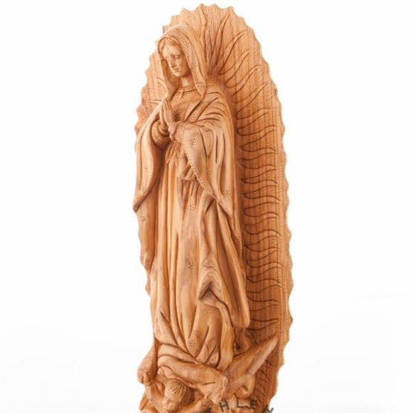 Olive Wood “Our Lady of Guadalupe” Statue - Statuettes - Bethlehem Handicrafts