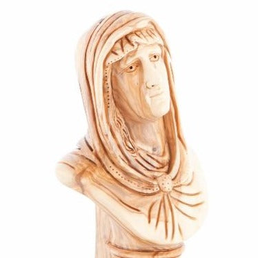 Olive Wood Virgin Mary with Base - Statuettes - Bethlehem Handicrafts