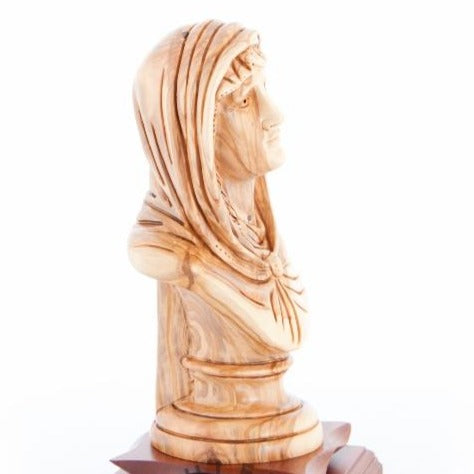 Olive Wood Virgin Mary with Base - Statuettes - Bethlehem Handicrafts