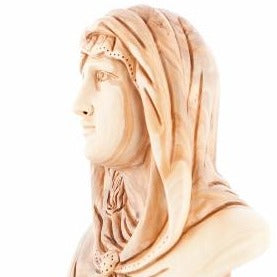 Olive Wood Virgin Mary with Base - Statuettes - Bethlehem Handicrafts