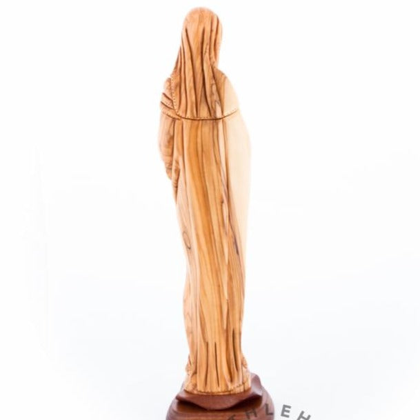 Hand Carved Olive Wood Praying Virgin Mary - Statuettes - Bethlehem Handicrafts