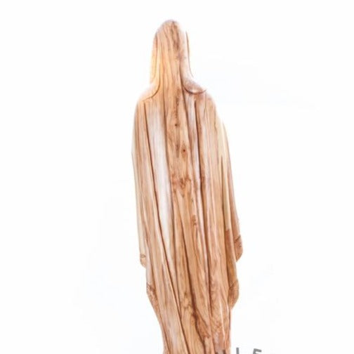 Olive Wood Praying Virgin Mary with a Rosary - Statuettes - Bethlehem Handicrafts