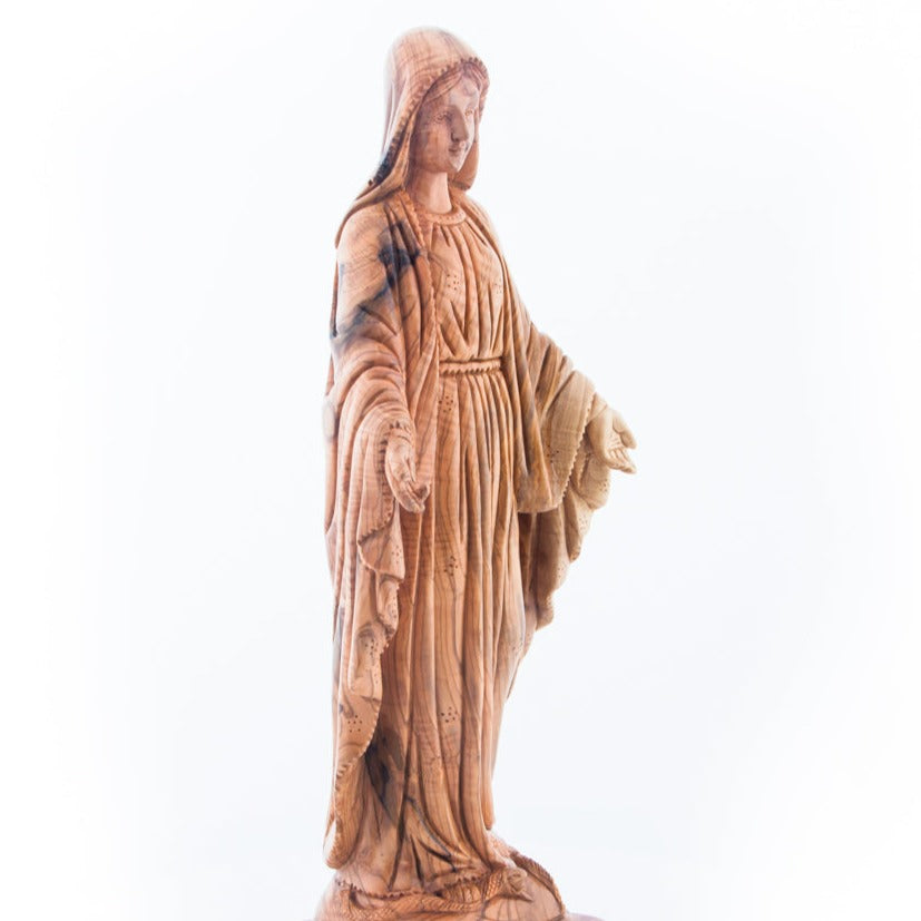 Virgin Mary, Olive Wood Carving, 16" Statue from Bethlehem