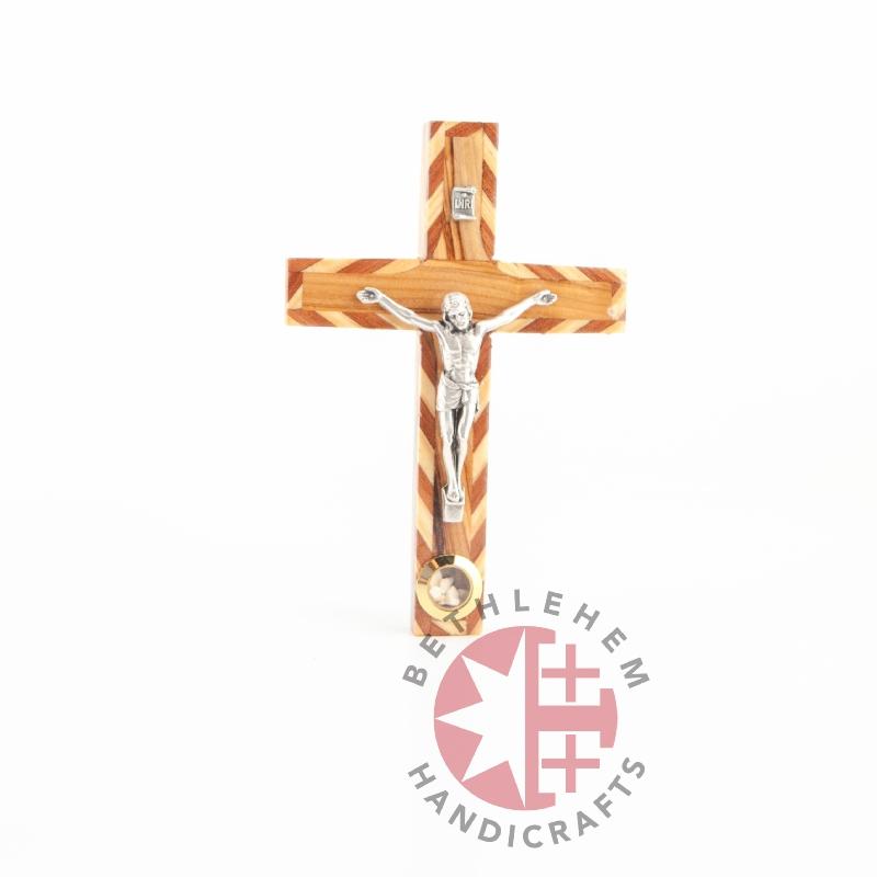 Olive Wood Crucifix with Holy Incense - Wall Hangings - Bethlehem Handicrafts