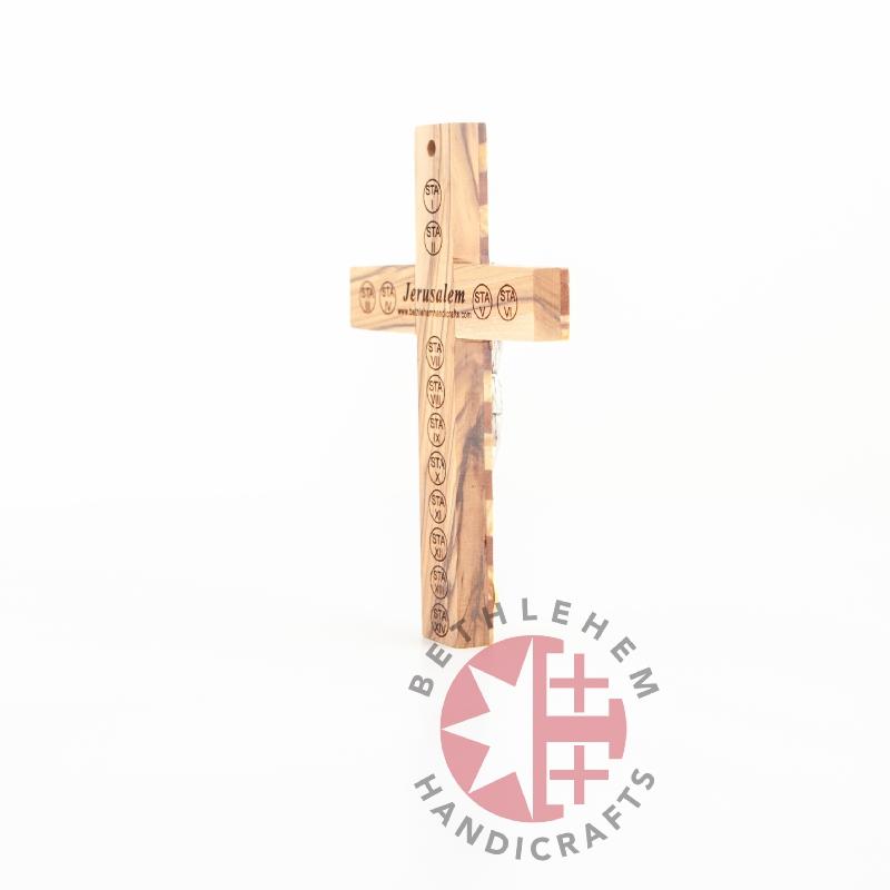 Olive Wood Crucifix with Holy Incense - Wall Hangings - Bethlehem Handicrafts