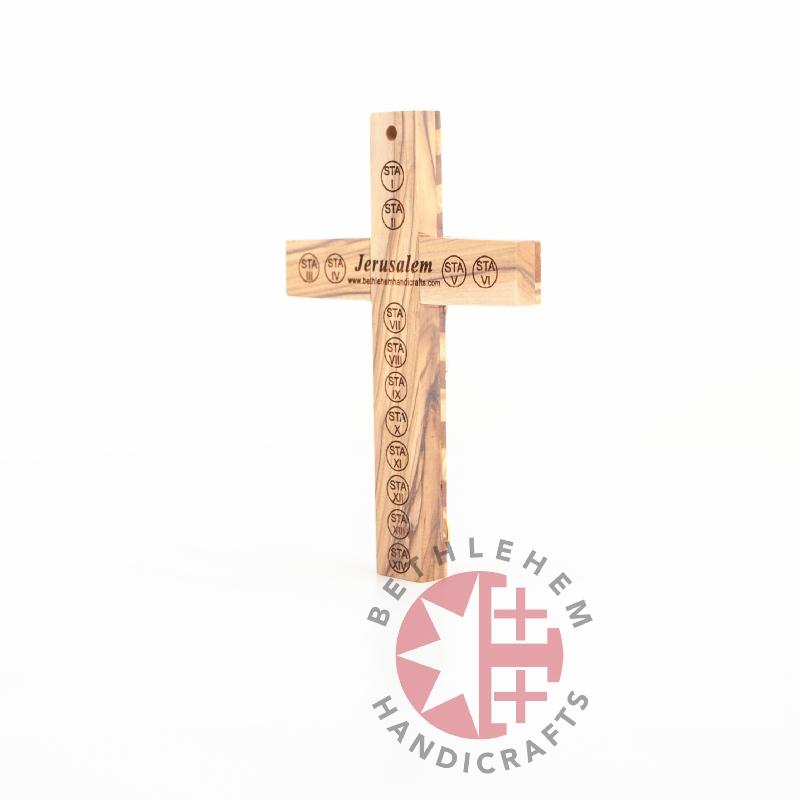 Olive Wood Crucifix with Holy Incense - Wall Hangings - Bethlehem Handicrafts