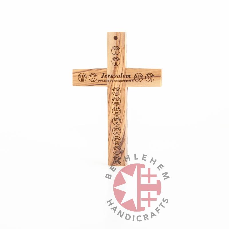 Olive Wood Crucifix with Holy Incense - Wall Hangings - Bethlehem Handicrafts