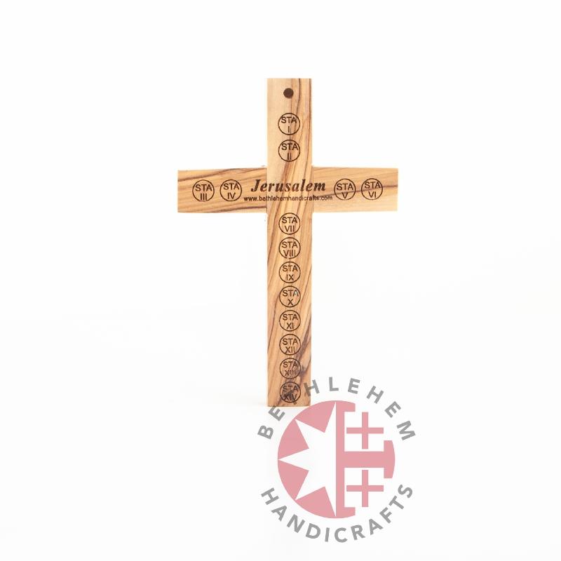 Olive Wood Crucifix with Holy Incense - Wall Hangings - Bethlehem Handicrafts