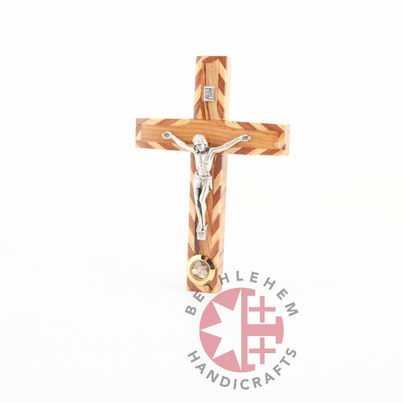 Olive Wood Crucifix with Holy Incense - Wall Hangings - Bethlehem Handicrafts