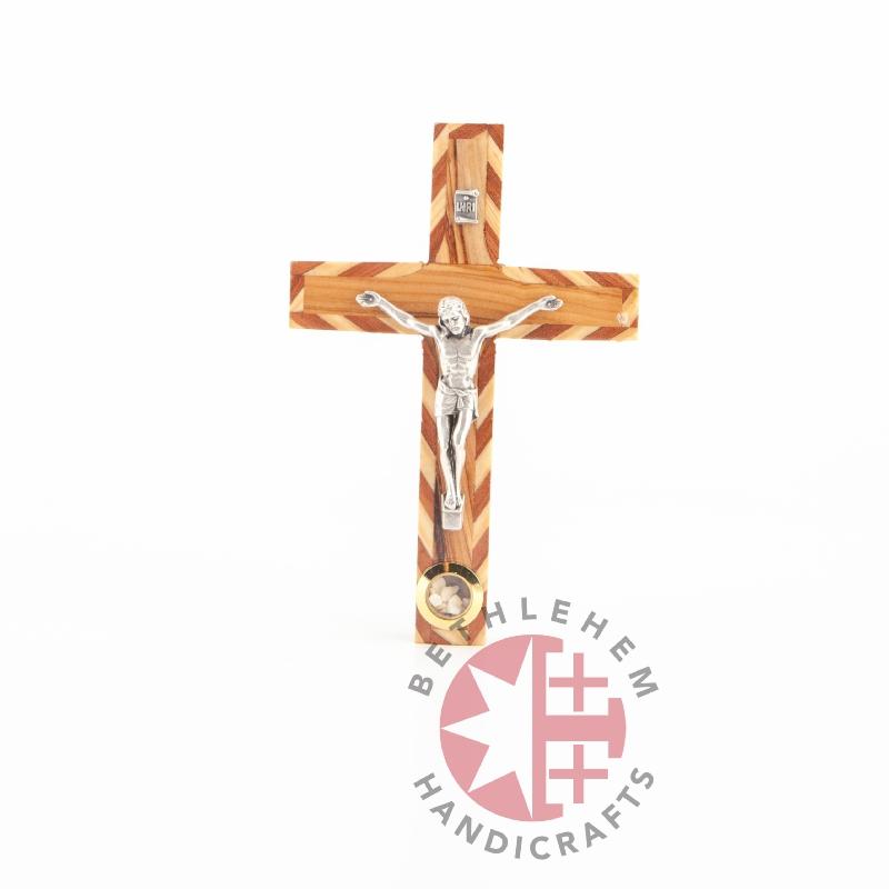 Olive Wood Crucifix with Holy Incense - Wall Hangings - Bethlehem Handicrafts