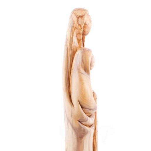 Abstract Hand Made Olive Wood Holy Family Statue