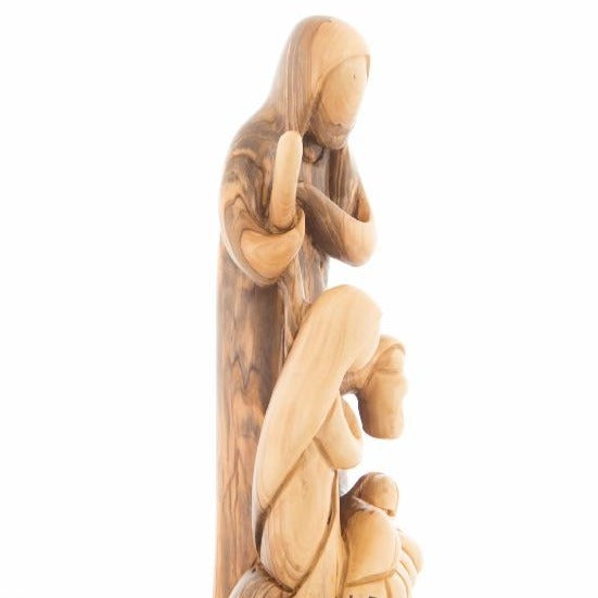 Abstract Olive Wood Holy Family Nativity - Statuettes - Bethlehem Handicrafts