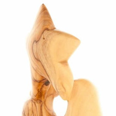 Olive Wood Holy Family Sculpture with the Nativity Star (Abstract) - Statuettes - Bethlehem Handicrafts