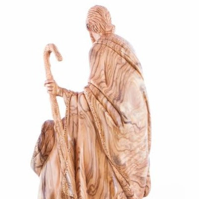 Modern Olive Wood Holy Family Holding a Lamp Statue - Statuettes - Bethlehem Handicrafts