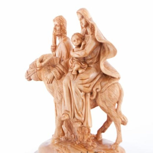 Flight into Egypt's Hand Carved Wood Statue - Statuettes - Bethlehem Handicrafts