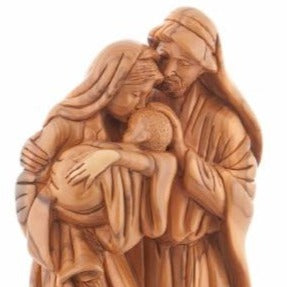 Intimate Holy Family (Olive Wood Statue) - Statuettes - Bethlehem Handicrafts