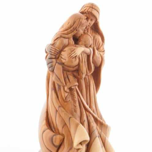 Intimate Holy Family (Olive Wood Statue) - Statuettes - Bethlehem Handicrafts