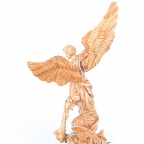 Saint Michael Wooden Hand Carved Statue - Specialty - Bethlehem Handicrafts