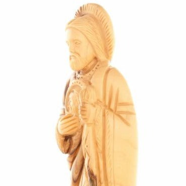 Saint Jude Olive Wood Hand Carved Statue - Statuettes - Bethlehem Handicrafts