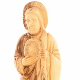 Saint Jude Olive Wood Hand Carved Statue - Statuettes - Bethlehem Handicrafts