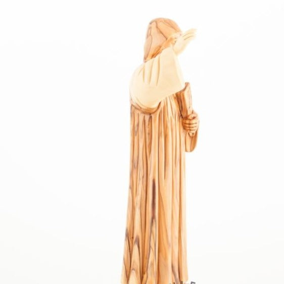 Olive Wood Saint Charbel Statue - Statuettes - Bethlehem Handicrafts