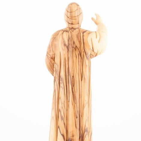 Olive Wood Saint Charbel Statue - Statuettes - Bethlehem Handicrafts