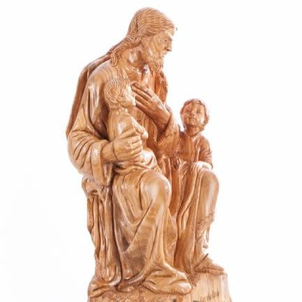 Wood Jesus With The Children - Statuettes - Bethlehem Handicrafts