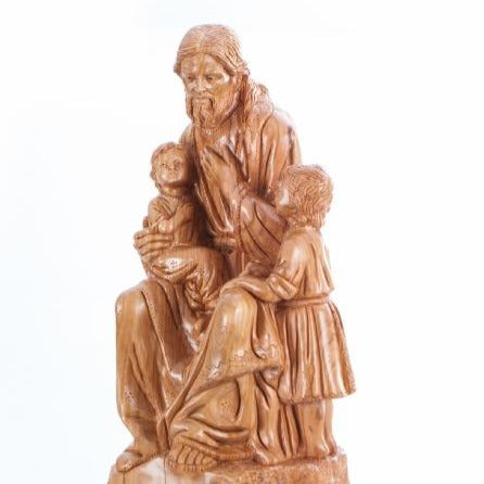Wood Jesus With The Children - Statuettes - Bethlehem Handicrafts