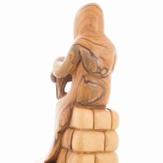 Abstract Olive Wood Good Shepherd - Statuettes - Bethlehem Handicrafts