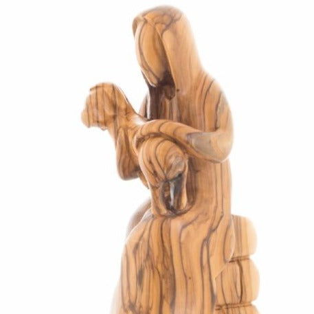 Abstract Olive Wood Good Shepherd - Statuettes - Bethlehem Handicrafts