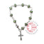 Finger Rosary, Green Crystal  6mm Beads