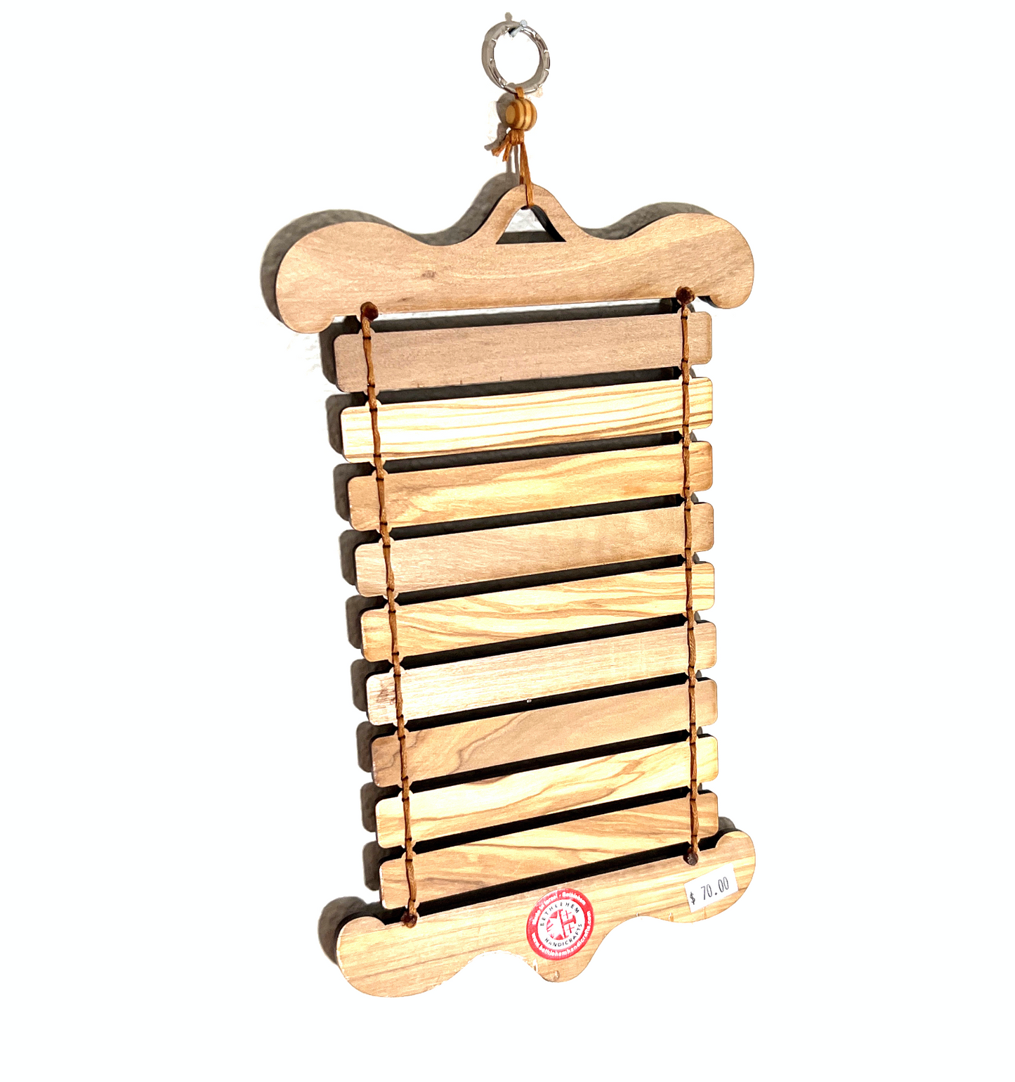 Back Hail Mary Prayer Engraved Wall Hanging in Olive Wood From Holy Land with Incense
