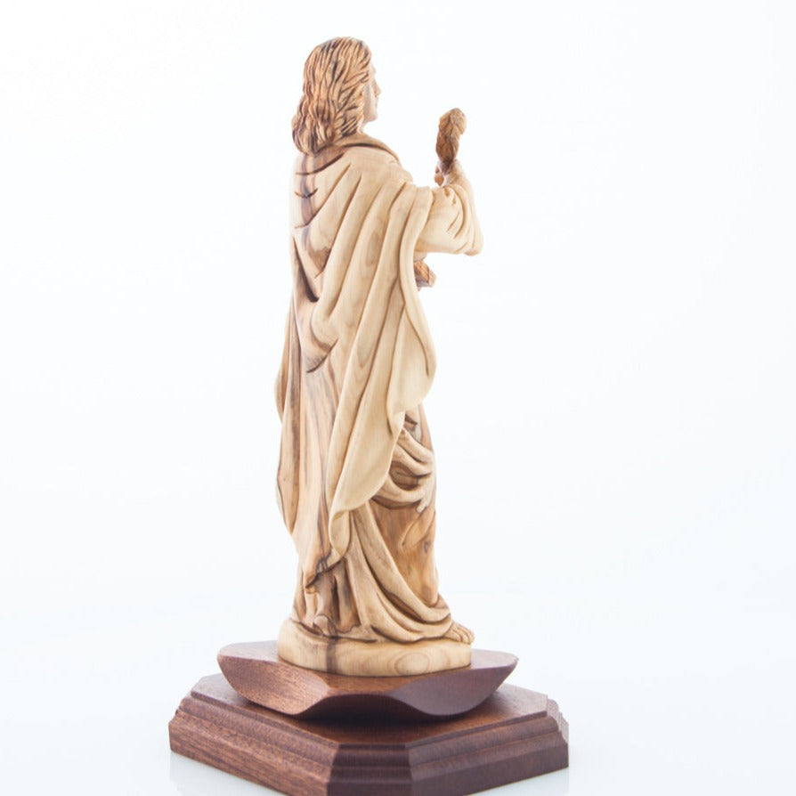 Saint John the Evangelist Olive Wood Statue - Statuettes - Bethlehem Handicrafts