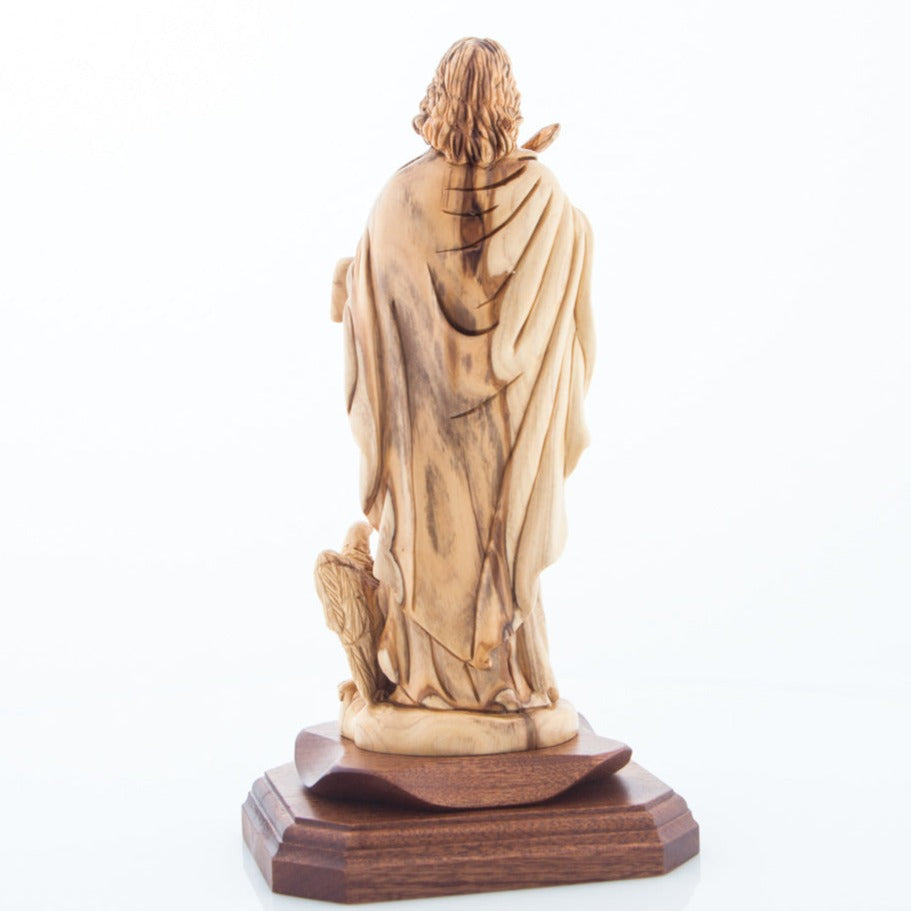 Saint John the Evangelist Olive Wood Statue - Statuettes - Bethlehem Handicrafts