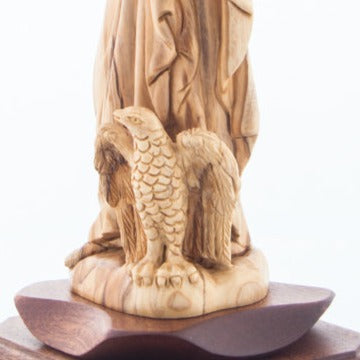 Saint John the Evangelist Olive Wood Statue - Statuettes - Bethlehem Handicrafts