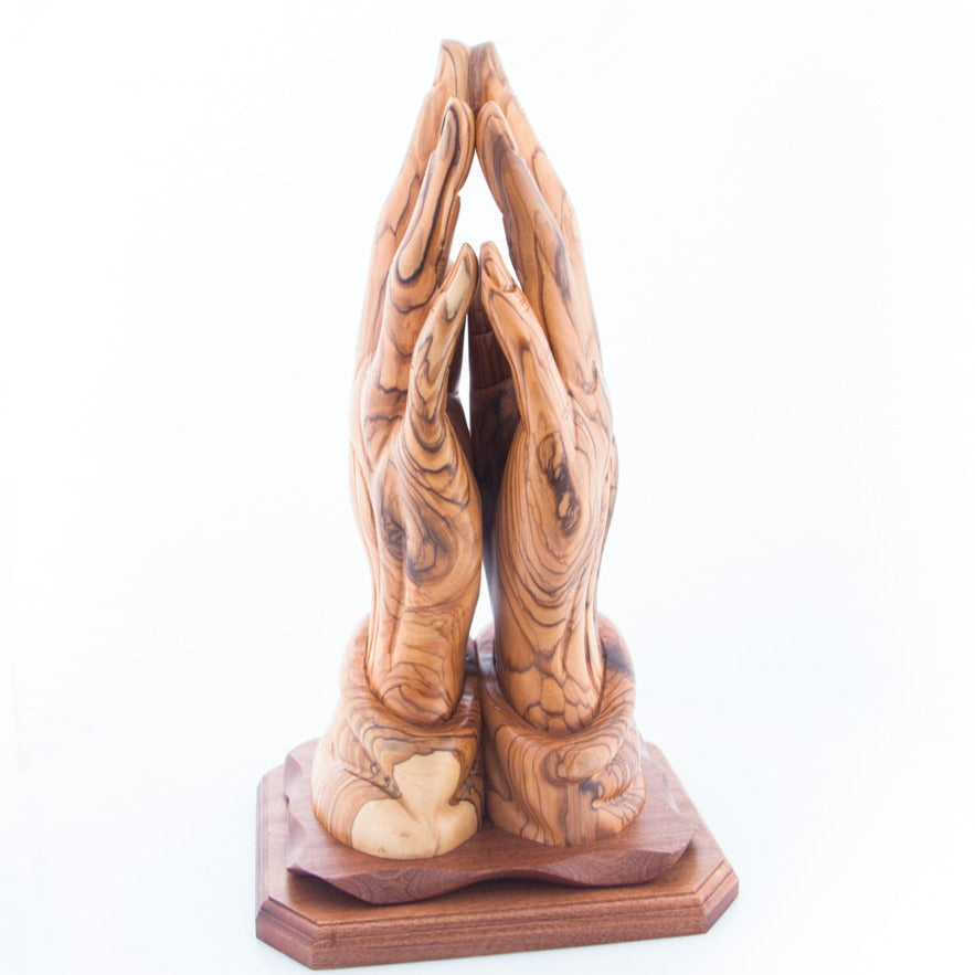 Olive Wood Praying Hands Carving - Statuettes - Bethlehem Handicrafts