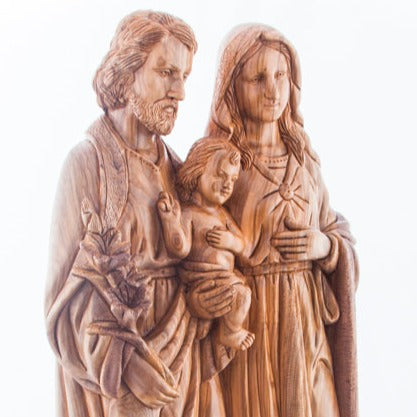 Olive Wood Carving Statue of The Holy Family - Statuettes - Bethlehem Handicrafts