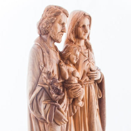 Olive Wood Carving Statue of The Holy Family - Statuettes - Bethlehem Handicrafts