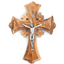 Jerusalem Crucifix Wall Cross, Wooden Hand Made from Holy Land Olive Wood, 7 Inches, 4 Crosses