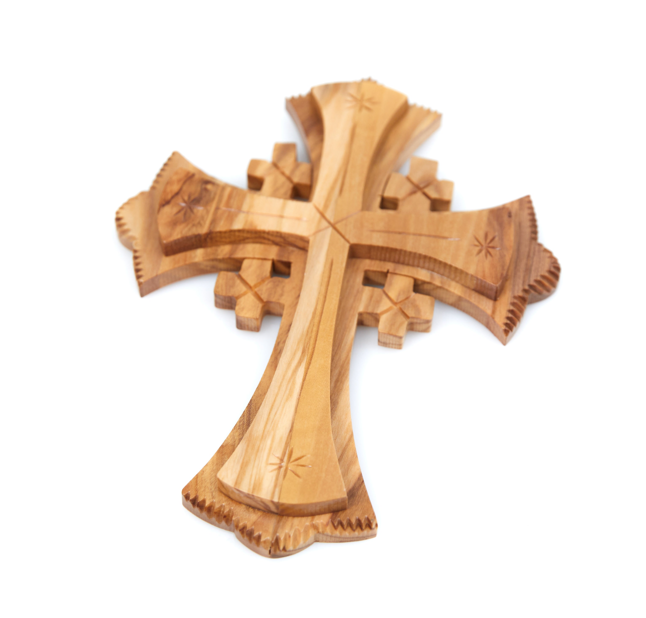 Jerusalem Wall Cross, 8.7", Made from Holy Land Olive Wood