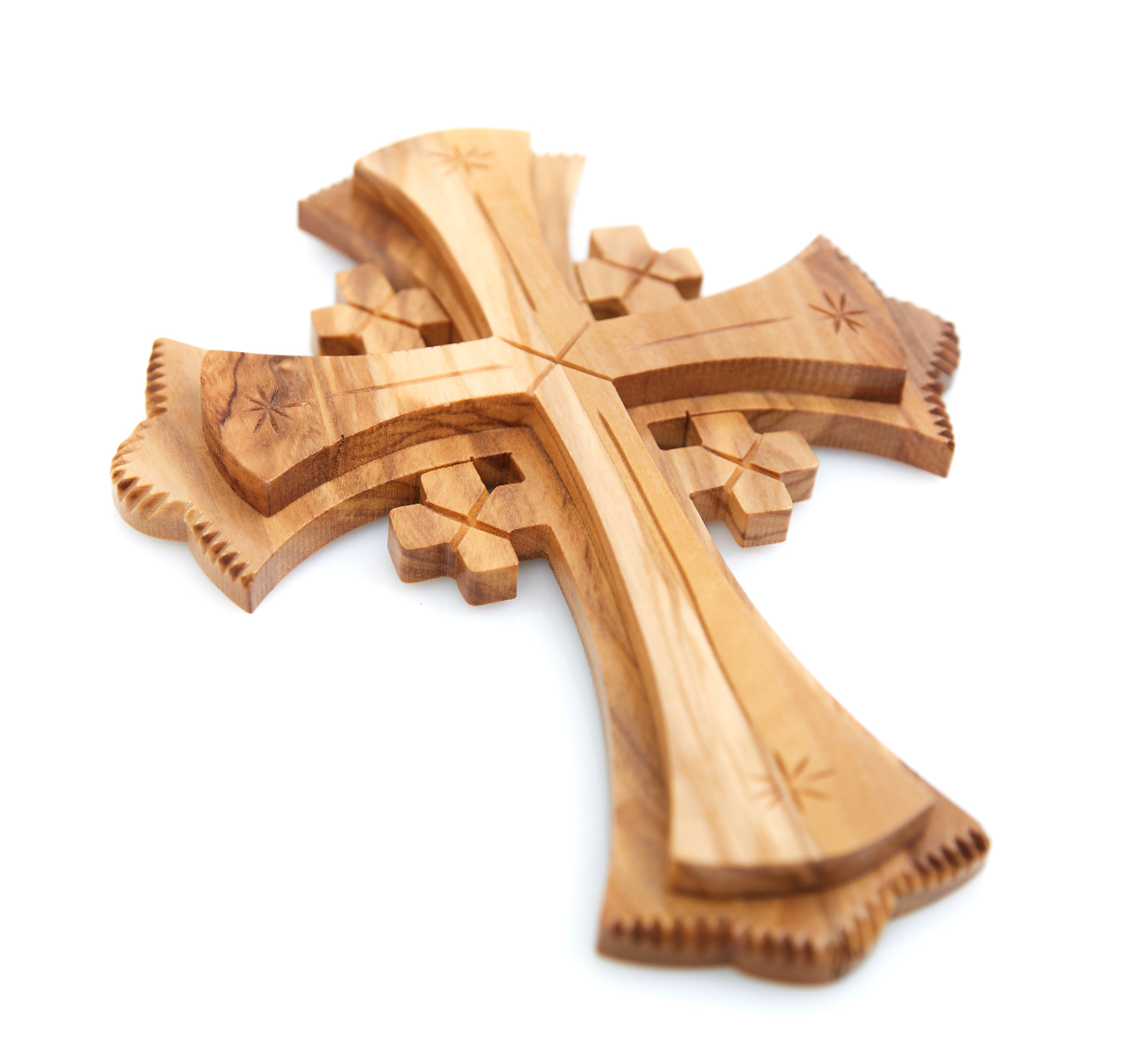 8.7" Jerusalem Wall Cross, Carved Olive Wood From Holy Land