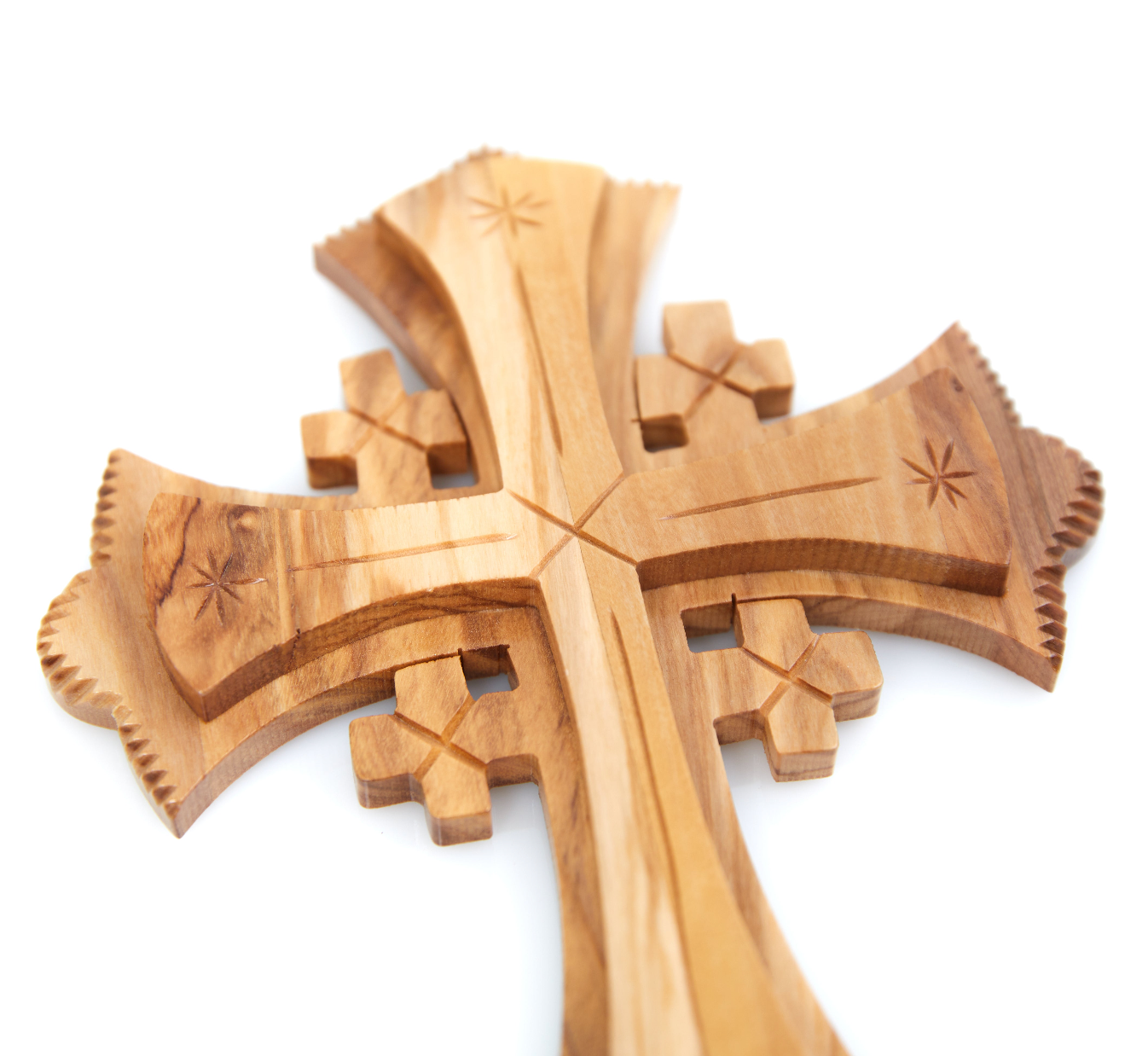 8.7" Jerusalem Wall Cross, Carved Olive Wood From Holy Land