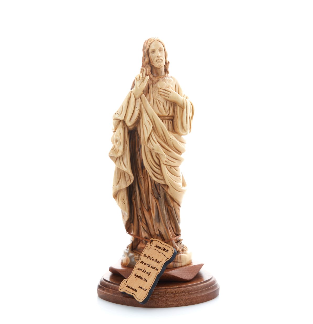 Jesus Christ Carved Wooden Statue from Holy Land 11.2"