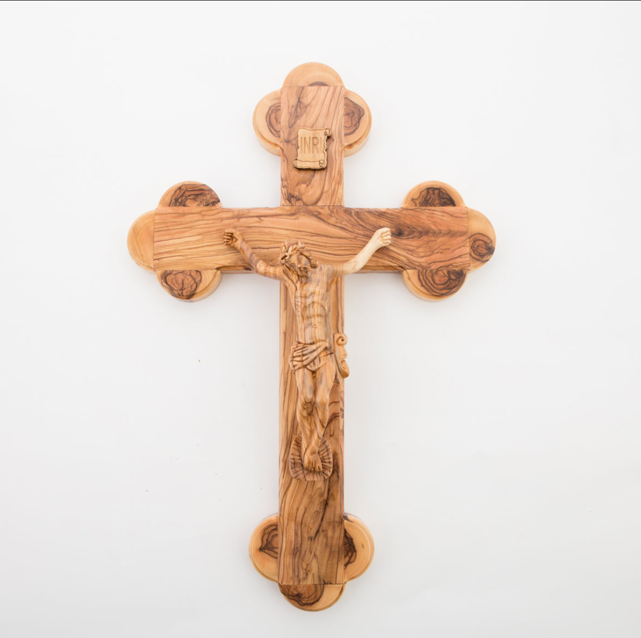Hands Crossed on the Cross' Wood Pendant