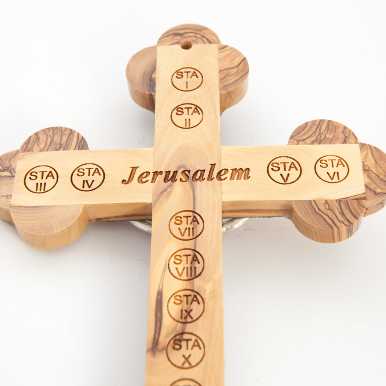 Wall Crucifix with 14 Stations of Cross Engraved on Back
